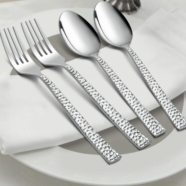 Pookes Hammered 12 Pieces Dinner Forks Set, Stainless Steel 7.9 Silverware for Home/Kitchen/Restaurant - Image 4